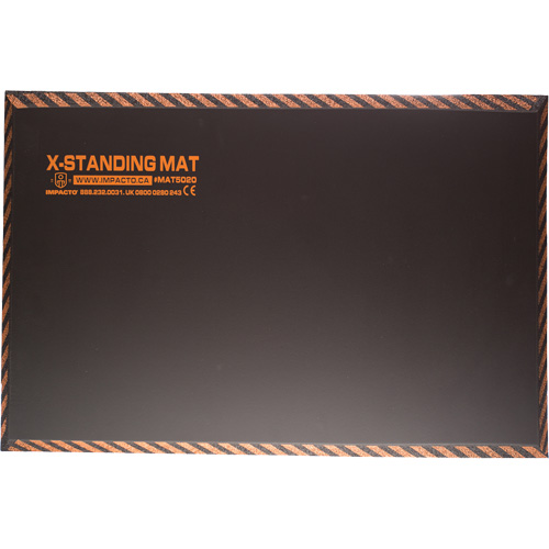 Tapis anti-fatigue pour travail debout, Lisse, 16" x 28" x 1", Noir, Caoutchouc Sidevic Inc.