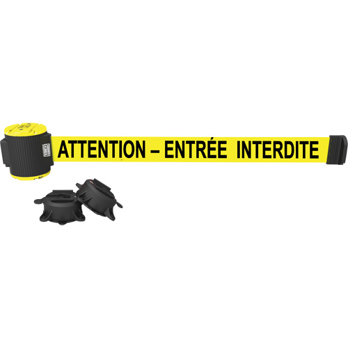 Barri&egrave;re &agrave; fixation murale, Plastique, Fixation magn&eacute;tique, 30', Ruban Jaune Sidevic Inc.