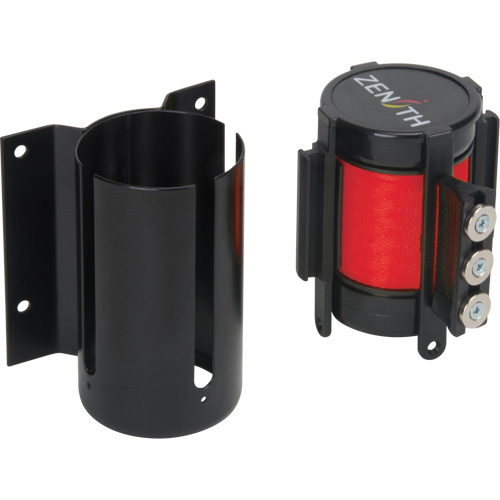 Wall Mount Barrier with Magnetic Tape, Steel, Screw Mount, 12', Red Tape Sidevic Inc.