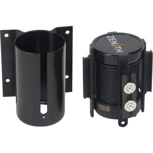 Barri&egrave;re &agrave; fixation murale avec ruban magn&eacute;tique, Acier, Fixation par vis, 7', Ruban Noir Sidevic Inc.