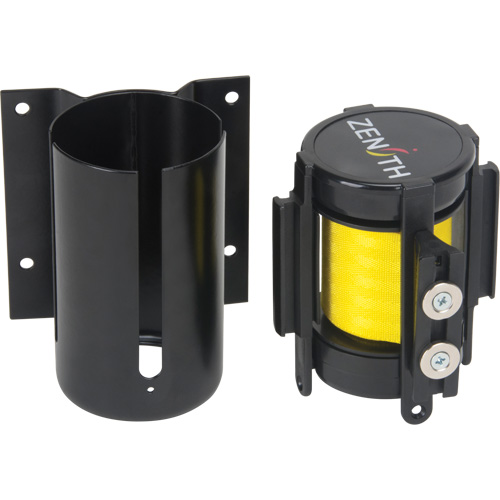 Barri&egrave;re &agrave; fixation murale avec ruban magn&eacute;tique, Acier, Fixation par vis, 7', Ruban Jaune Sidevic Inc.