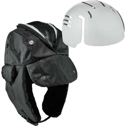 N-Ferno&reg; Zippered Trapper Hat with Bump Cap Insert, Polyurethane/Satin Lining, Medium/Small, Black Sidevic Inc.