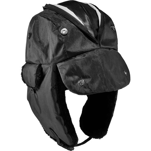 Chapeau de trappeur avec fermeture &agrave; glissi&egrave;re N-Ferno, Doublure en Polyur&eacute;thane/Satin, Moyen/Petit, Noir Sidevic Inc.