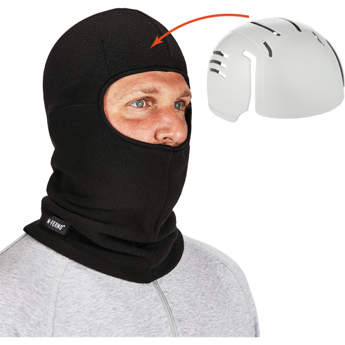 Passe-montagne avec fermeture &agrave; glissi&egrave;re et casque antichoc &agrave; ins&eacute;rer N-Ferno, Molleton/Polyester, Noir Sidevic Inc.