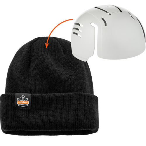 Tuque en tricot c&ocirc;tel&eacute; avec fermeture &agrave; glissi&egrave;re et casque antichoc &agrave; ins&eacute;rer N-Ferno, Taille unique, Noir Sidevic Inc.
