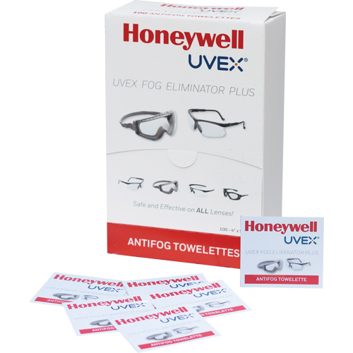 Lingettes antibu&eacute;e pour lunettes Uvex Fog Eliminator Plus, 4" x 5", Paquet de 100 Sidevic Inc.