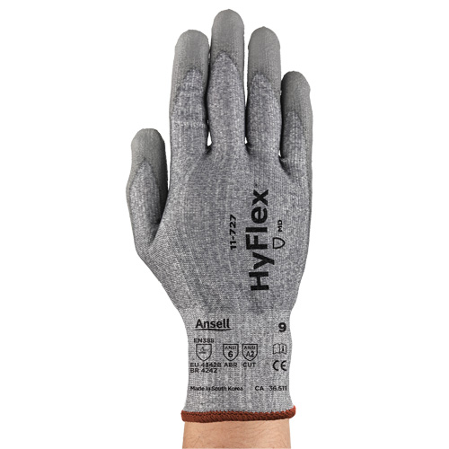 Gants r&eacute;sistant aux coupures HyFlex s&eacute;rie 11-727, Taille 10, Calibre 15, Rev&ecirc;tement Polyur&eacute;thane, Enveloppe en Intercept, ASTM ANSI niveau A2/EN 388 niveau B Sidevic Inc.