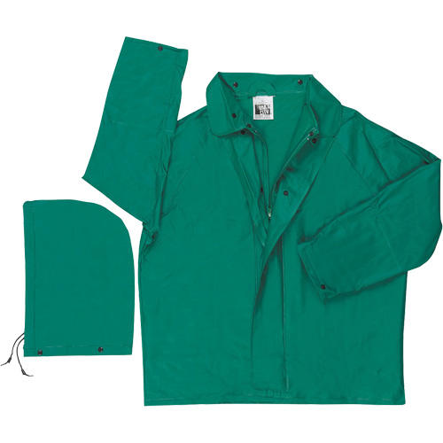 Dominator Limited Flammability Rain Jacket, Polyester/PVC, Large, Green Sidevic Inc.