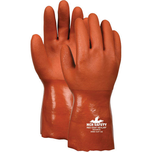 Gants r&eacute;sistant aux coupures Redcoat, Taille 3T-Grand, Rev&ecirc;tement PVC, Enveloppe en Kevlar, ASTM ANSI niveau A2/EN 388 niveau 3 Sidevic Inc.