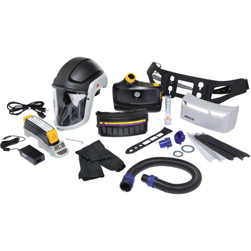 Trousse de respirateur d&eacute;puration dair propuls&eacute; pour lindustrie lourde Versaflo, Capuchon & visi&egrave;re, Pile Lithium-ion Sidevic Inc.