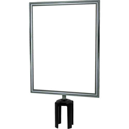 Porte-enseigne vertical robuste avec adaptateur pour poteaux Tensabarrier, Chrome poli Sidevic Inc.