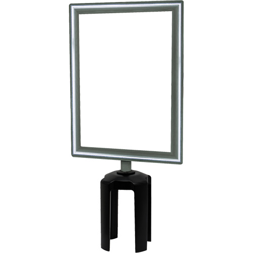 Porte-enseigne vertical robuste avec adaptateur pour poteaux Tensabarrier, Chrome poli Sidevic Inc.