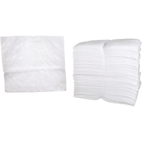 Feuilles absorbantes p&eacute;trochimiques, Huile seulement, 19" x 17", 38,7 gal. d'absorption Sidevic Inc.