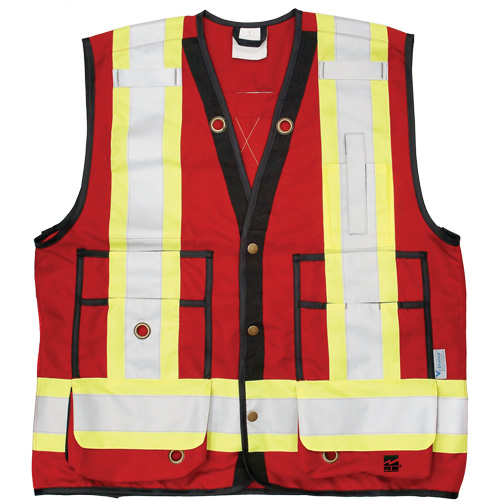 Veste d'arpenteur Open Road, Rouge, Grand, Polyester Sidevic Inc.