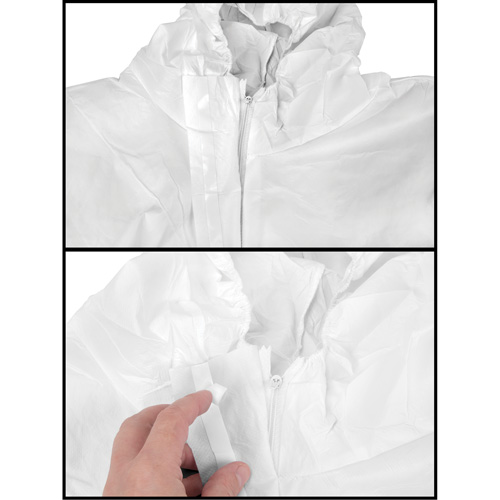 Premium Hooded Coveralls, Small, White, Microporous Sidevic Inc.