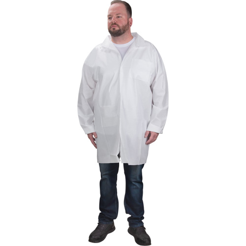 Sarraus de laboratoire de protection, Microporeux, Blanc, Moyen Sidevic Inc.