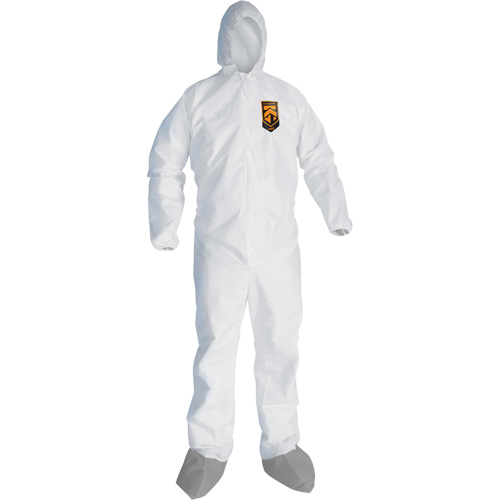 Combinaison de protection contre les liquides et les particules A45 KleenGuard avec sabot antid&eacute;rapant, Grand, Gris/Blanc, Micropore Sidevic Inc.