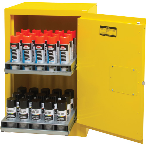 Flammable Aerosol Storage Cabinet, 12 gal., 1 Door, 23" W x 35" H x 18" D Sidevic Inc.