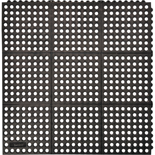 Cushion-Ease&reg; 550 Interlocking Anti-Fatigue Mat, Slotted, 3' x 3' x 3/4", Black, Rubber Sidevic Inc.