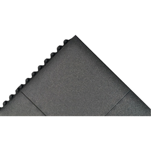Cushion-Ease&reg; Interlocking Anti-Fatigue Mat, Pebbled, 3' x 3' x 3/4", Black, Natural Rubber Sidevic Inc.
