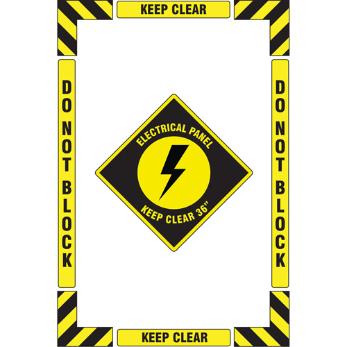 "Electrical Panel" Floor Marking Kit, Adhesive, English with Pictogram Sidevic Inc.