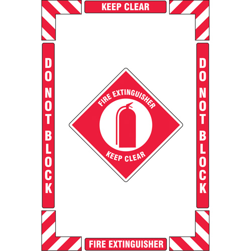 "Fire Extinguisher" Floor Marking Kit, Adhesive, English with Pictogram Sidevic Inc.