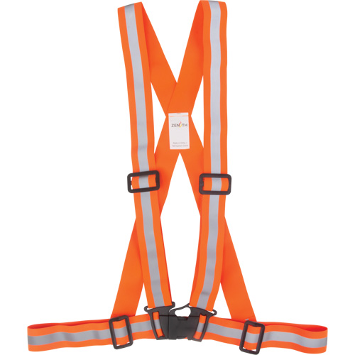 Harnais pour la circulation, Orange haute visibilit&eacute;, Couleur r&eacute;fl&eacute;chissante Argent, Moyen Sidevic Inc.