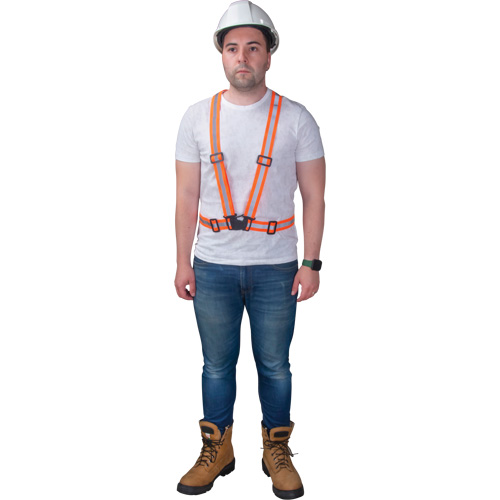 Harnais pour la circulation, Orange haute visibilit&eacute;, Couleur r&eacute;fl&eacute;chissante Argent, Moyen Sidevic Inc.