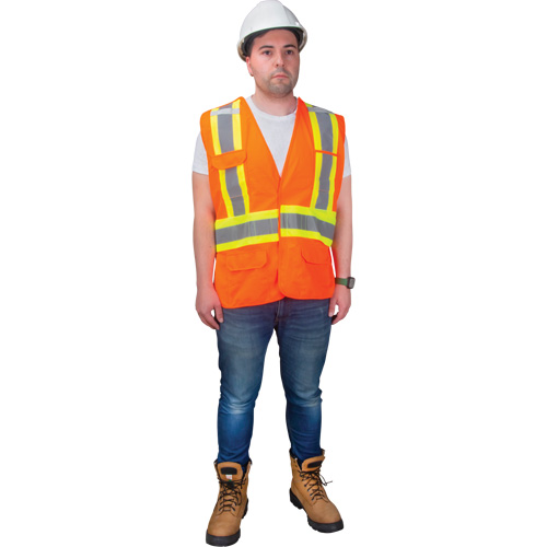 CSA-Compliant High-Visibility Surveyor Vest, High Visibility Orange, Medium, Polyester Sidevic Inc.