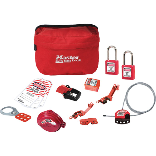 Trousse de cadenassage standard avec cadenas en thermoplastique Zenex, Ensemble &eacute;lectrique/Vanne, 14 composants compris Sidevic Inc.