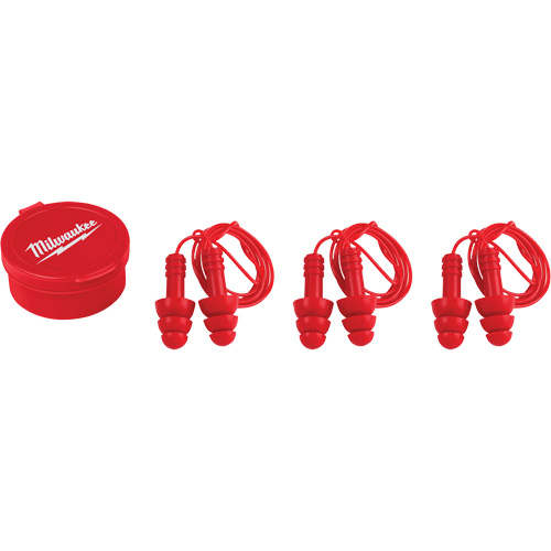 Bouchons doreilles r&eacute;utilisables, Avec cordon, Paire - Boîtier en plastique, 26 dB NRR, Taille unique Sidevic Inc.