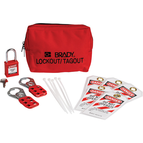 Lockout Tagout Kit with Nylon Safety Padlock in Pouch, Electrical Kit, 14 Components Sidevic Inc.