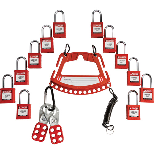 Lock & Tag Carrier with Keyed Different Nylon Safety Lockout Padlocks Sidevic Inc.