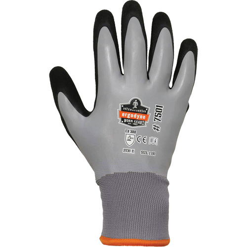 Gants de travail Hydrofuges et enduits pour l'hiver ProFlex 7501, Petit, R&ecirc;vetement Nitrile/Latex, Calibre 10/15, Enveloppe en Polyester Sidevic Inc.
