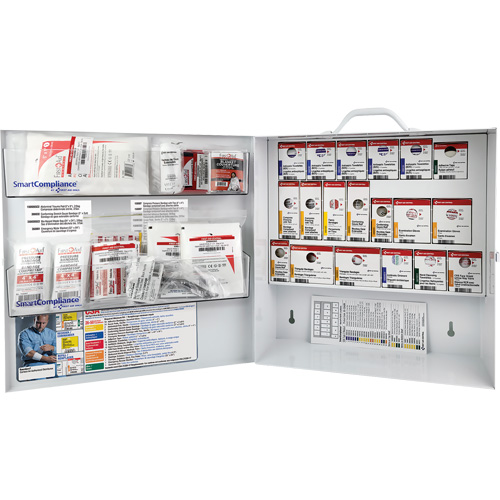 Armoire pour premiers soins SmartCompliance, R&eacute;pond &agrave; la norme CSA Z1220-17 type 2 environnements &agrave; faible risque, Moyen (26-50 travailleurs) Sidevic Inc.