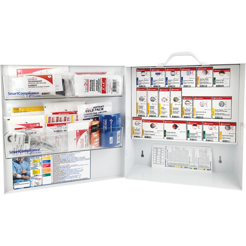 Armoire pour premiers soins SmartCompliance, R&eacute;pond &agrave; la norme CSA Z1220-17 type 3 environnements &agrave; haut risque, Petit (2-25 travailleurs) Sidevic Inc.