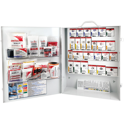Armoire pour premiers soins SmartCompliance, R&eacute;pond &agrave; la norme CSA Z1220-17 type 3 environnements &agrave; haut risque, Moyen (26-50 travailleurs) Sidevic Inc.