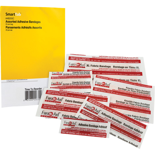 SmartCompliance&reg; Refill Adhesive Bandages, Assorted, Fabric/Plastic, Non-Sterile Sidevic Inc.
