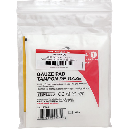 Recharge de gaze SmartCompliance, Tampon, 4" lo x 4" la, St&eacute;rile, Dispositif m&eacute;dical Classe 1 Sidevic Inc.