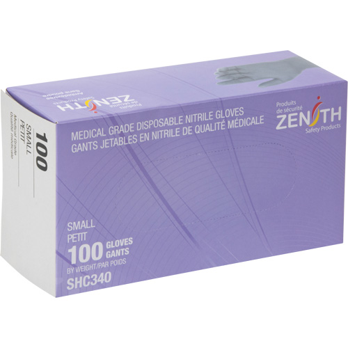 Medical Grade Disposable Gloves, Small, Nitrile, 6-mil, Powder-Free, Black, Class 2 Sidevic Inc.
