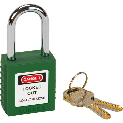 Safety Lock, Green, Keyed Different, Thermoplastic, 1-1/2" Width Sidevic Inc.