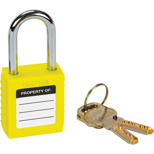 Safety Lock, Yellow, Keyed Different, Thermoplastic, 1-1/2" Width Sidevic Inc.