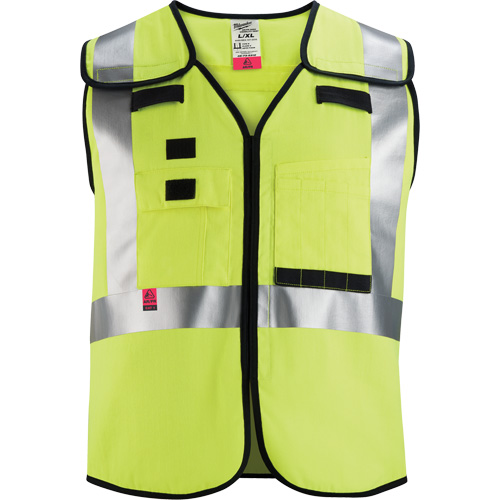 Breakaway Mesh Safety Vest, Black/High Visibility Lime-Yellow, Medium/Small Sidevic Inc.