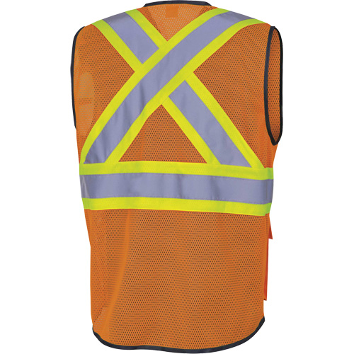 6960 Veste de s&eacute;curit&eacute; &agrave; maille en avant, Orange haute visibilit&eacute;, Moyen, Polyester Sidevic Inc.