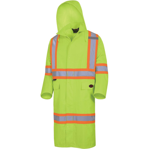 5631 Manteau long imperm&eacute;able The Rock 300D, Polyester, Petit, Jaune lime haute visibilit&eacute; Sidevic Inc.