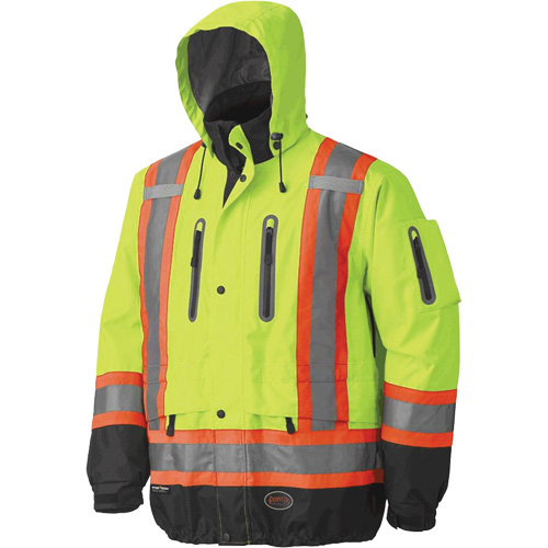 5201 Premium Breathable Waterproof Jacket, Polyester, Black/High Visibility Lime-Yellow, Large Sidevic Inc.