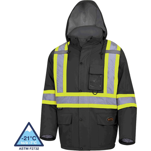 5031BK Manteau de s&eacute;curit&eacute; matelass&eacute; imperm&eacute;able, Noir, Petit Sidevic Inc.