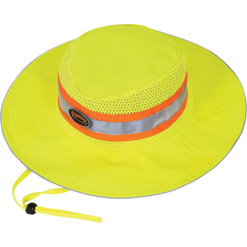 279 Chapeau de garde forestier avec sangle, Jaune lime haute visibilit&eacute;, Polyester Sidevic Inc.