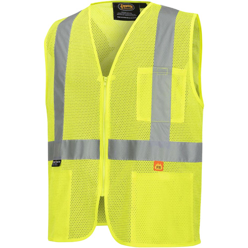 6944 Veste de s&eacute;curit&eacute; ignifuge, Jaune lime haute visibilit&eacute;, Petit, Polyester Sidevic Inc.