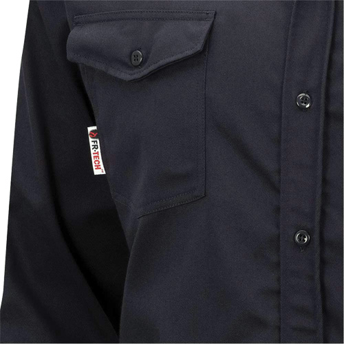 7742 FR-Tech&reg; Flame-Resistant Safety Shirt, Small, Navy Blue Sidevic Inc.
